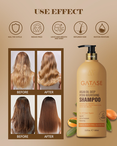 Gatase 1000ml Shampooing hydratant nourrissant <span class=keywords><strong>pour</strong></span> femmes à l'huile d'argan de luxe naturelle et biologique sans sulfate <span class=keywords><strong>pour</strong></span> le soin des <span class=keywords><strong>cheveux</strong></span> bouclés - Product Image 5
