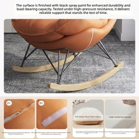 Fauteuil à bascule ergonomique avec repose-pieds, tissu technique, base en bois, housse amovible et lavable pour balcon et salon