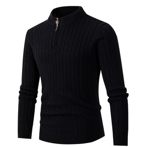 Automne et hiver nouveau rétro mince <span class=keywords><strong>col</strong></span> <span class=keywords><strong>montant</strong></span> tricot <span class=keywords><strong>pull</strong></span> hommes torsion demi-zip moyen <span class=keywords><strong>col</strong></span> roulé <span class=keywords><strong>pull</strong></span> <span class=keywords><strong>pull</strong></span> - Product Image 4