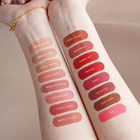 Lot de rouges à lèvres mats véganes et sans cruauté animale, 16 couleurs naturelles, longue tenue 24h, personnalisable avec votre logo