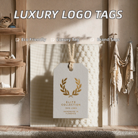 Étiquettes personnalisées de haute qualité en papier recyclé imprimé et gaufré, design swing, pour chaussures, sacs et vêtements