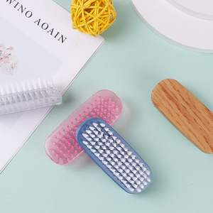 Factory Wholesale Custom-Made Minimalist Nail <b>Dust</b> Cleaning <b>Brushes</b> with Soft Plastic Bristles and Flat Hair Shape - Product Image 1