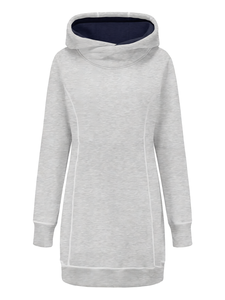 Sudadera con Capucha de Forro Polar Ecológico y Transpirable de Manga Larga para Mujer, Tallas Grandes, Corte Holgado, Otoño-Invierno - Product Image 1