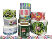Autocollant adhésif en PET imperméable de forme personnalisée pour l'emballage alimentaire et de boissons, l'expédition, impression couleur de marque, commandes personnalisées