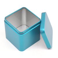 En stock, boîte en métal recyclable de qualité alimentaire, colorée, pour chocolat, biscuits, thé, emballage carré en métal, boîte/conteneur à thé