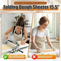 Machine à pâte feuilletée manuelle à manivelle 155, laminoir à pâte pliable en acier inoxydable