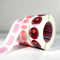 Rouleaux d'étiquettes rondes personnalisées avec logo imprimé clair, impression offset CMYK et Pantone pour la décoration des produits