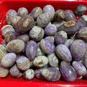Œufs en cristal naturel de haute qualité pour la guérison, artisanat en quartz, améthyste et <span class=keywords><strong>agate</strong></span> dentelle, pour la décoration Feng Shui et les cadeaux (vente en gros) - Product Image 5