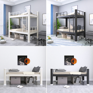 Двухъярусные кровати для студенческих общежитий, стальная железная рама, низкопрофильный минималистичный дизайн, коммерческое качество, для спальни - Product Image 2