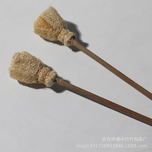 <b>Sponge</b> Cleaning Brush With Bamboo <b>Handle</b> Household Kitchen Cleaning Tool Natural Material For Dishware And Utensils - Product Image 2