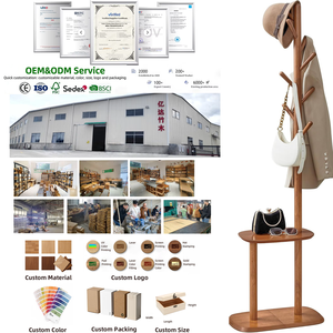 New Freestanding <strong>Heavy</strong> <strong>Duty</strong> Bamboo <strong>Coat</strong> Rack Hall <strong>Coat</strong> Tree with 8 Hooks and Storage Shelf for Entryway Hanger <strong>Stand</strong> - Product Image 1