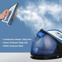 Setrika Uap, Tekanan Tinggi 8bar, Tangki Air 1.9L, Mode Hemat, Pembersihan Otomatis, Pengingat Penghapus Kerak, 3000W, Alas Keramik