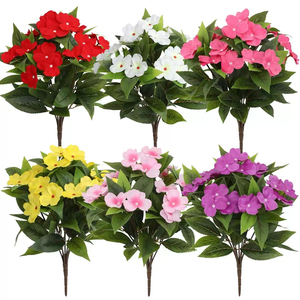 Decoración de Balcón con <span class=keywords><strong>Impatiens</strong></span> Artificiales en Macetas Combinadas con Ramos de Vegetación, Ideal para Bodas en Interiores y Exteriores - Product Image 2