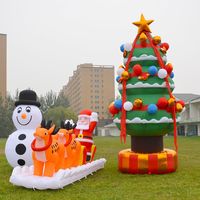 Árbol de Navidad Inflable Gigante Personalizado, Resistente al Agua, con Estrella y Base con Caja de Regalo, para Decoración de Eventos en Centros Comerciales