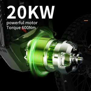 จักรยานยนต์ไฟฟ้า HEZZO D9PRO 72V 20KW 55Ah 63Mph  ทรงพลังสำหรับขับขี่ออฟโรด แรงบิด 600 นิวตันเมตร ระยะทางวิ่ง 93 ไมล์ พร้อมโช้คสีทอง - Product Image 4