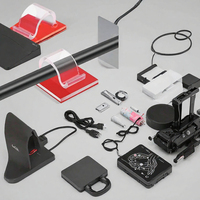 Vente en gros de clips de câbles autocollants durables personnalisés en nylon plastique, organisateur de fils noir, à prix abordable