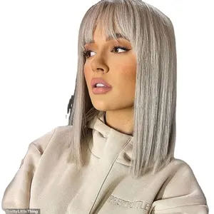 Hot Sale Straight Mix Grey Color Human Hair New Style Halo Human Hair Brazilian Hair Extension For Beauty