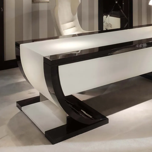 Ensemble de meubles de maison modernes et élégants de style <span class=keywords><strong>arabe</strong></span>, bureau d'écriture et chaise de direction de luxe de grande taille, blanc et noir - Product Image 4