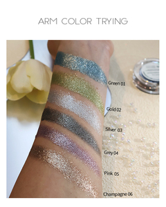 <strong>Peach</strong> Glitter <strong>Eyeshadow</strong> Pearlescent Metallic Shimmer Chameleon Six Colors Pressed Shiny <strong>Eyeshadow</strong> Makeup - Product Image 4