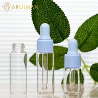 Flacon compte-gouttes en verre, emballage de luxe, 10 ml, sérum noir avec 1 ml, 2 ml, 3 ml, 5 ml