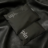 Sac à fermeture éclair transparent avec logo personnalisé imprimé pour chapeau, chemise, sac à fermeture éclair givré noir pour vêtements