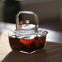 Théière en verre, nouveau modèle carré miniature, verre borosilicate, infuseur transparent, petite bouilloire à thé, capacité de 260 ml
