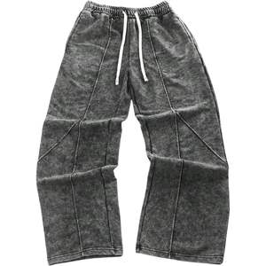 Pantalones Deportivos Anchos Personalizados para Hombre, Pantalones Holgados con Cordón Ajustable Estilo Vintage Y2K, Ropa Urbana 100% Algodón Transpirable - Product Image 1