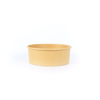 Bol en papier kraft rond jetable, imperméable et résistant à l'huile, conteneur alimentaire à emporter, bol en papier personnalisé imprimé avec couvercle pour la restauration