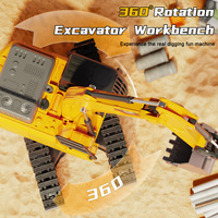 Excavadora de Juguete a Control Remoto para Niños, Educativa, con Luces y Música, Mesa de Trabajo Giratoria de 360 Grados, Simulación de Aleación