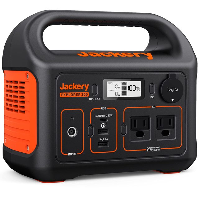 Jackery Explorer 300 293Wh Lithium Ion Battery Pack Outdoor Camping Power Station Solar Panel Pure Sine Wave Wireless Charging