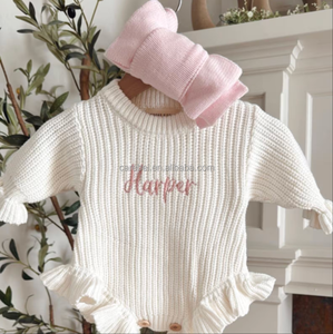 Mameluco <span class=keywords><strong>de</strong></span> Algodón con Volantes <span class=keywords><strong>para</strong></span> Bebé Niña, Traje <span class=keywords><strong>de</strong></span> <span class=keywords><strong>Hospital</strong></span> <span class=keywords><strong>para</strong></span> Recién Nacida, Body Personalizado con Volantes Blancos <span class=keywords><strong>para</strong></span> Baby Shower, 0-3 Meses - Product Image 3