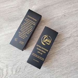 Cajas de Perfume y Cosméticos de Lujo en Negro Mate - Cajas Rígidas con Logotipo Impreso en Lámina Dorada para Cuidado de la Piel - Product Image 3