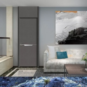 Intérieur bureau à domicile salon et chambre à coucher design moderne bois massif plastique porte plate pré-suspendue surface finie - Product Image 5