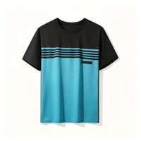 T-shirt pour homme à blocs de couleur, séchage rapide, 100% polyester, respirant, manches courtes, pour le sport en plein air, la course à pied, la remise en forme, l'entraînement, personnalisable