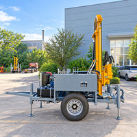Foreuse portable de puits d'eau 260m 100HP diesel machine de forage de puits d'eau pour irrigation agricole vente directe usine
