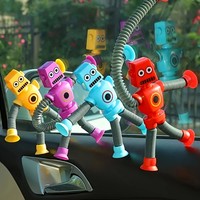 Juguete Antiestrés de Plástico con Ventosa y Tubo Telescópico, Robot Humanoide, para Niños, Alivio de la Ansiedad y el Estrés