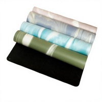 Tapete de Yoga y Pilates Ecológico de 5mm de Grosor, Antideslizante, de Goma PU sin Olor, 183cm de Largo, Plegable, en Colores Contrastantes, 3000g