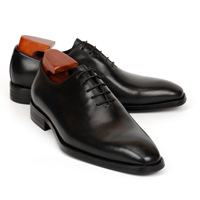 Chaussures Oxford habillées à bout carré et lacets pour hommes, en cuir pleine fleur sculpté, élégantes, idéales pour les mariages