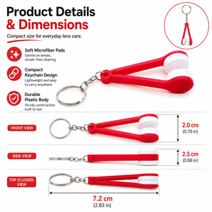 Nettoyeur de lunettes portable en microfibre, mini-essuie-lunettes double face, clip de nettoyage pour verres de lunettes de soleil, pour l'entretien des lunettes - Product Image 5