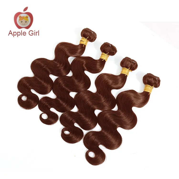 Apple Girl Cheap Cuticle Aligned Hair Human Hair Extension Remy Light Brown Color Can Be Dyed Brazilian Body Wave Hair Bundles