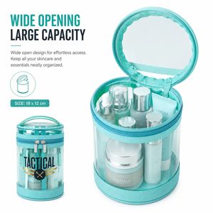 PVC Cylinder Cosmetic Organizer Clear <b>Toiletry</b> Bag Travel Makeup <b>Storage</b> Case for Beauty Products - Product Image 4