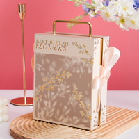 Boîte cadeau en carton rigide avec poignée en métal, style sac à main, emballage de luxe pour souvenirs de mariage