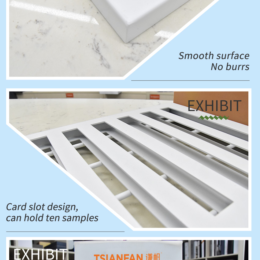 Wholesale Retail Quartz Sample Tabletop Racks Mosaic Granite Marble Artificial Stone Table Display Rack Countertop Tile Display