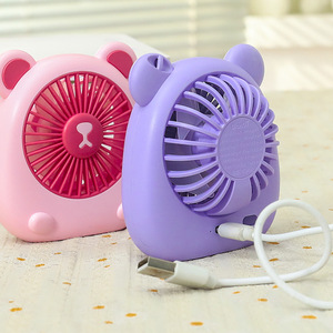 Mini Ventilador de Escritorio con Diseño de Oso de Dibujos Animados, 5W, USB Recargable, Portátil, con Motor DC, Tres Velocidades - Product Image 4