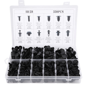 HH28 330 piezas de remaches de plástico negros de nylon para carrocería de coche, kit de reparación para Honda y Toyota - Product Image 1
