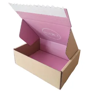 Custom Underwear Packaging Corrugated Cardboard Paper Self Sealing Zipper Shipping Box with Tear Strip