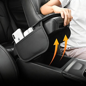 Coussin d'<span class=keywords><strong>accoudoir</strong></span> universel sur mesure <span class=keywords><strong>pour</strong></span> voiture, pochette de rangement multifonctionnelle, protection de boîte d'<span class=keywords><strong>accoudoir</strong></span> <span class=keywords><strong>central</strong></span> en cuir surélevée <span class=keywords><strong>pour</strong></span> automobile - Product Image 2