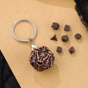 Mini Set Metálico de Dados D&D con Llavero de Jaula Hueca para D20, Estuche Portátil para Dados Poliédricos de RPG para Dungeons and Dragons - Product Image 4