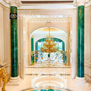 बड़े आकार का महल विला सजावट लक्जरी हरे मलाकी महल स्तंभ/पीतल की राजधानी के साथ स्तंभ - Product Image 6