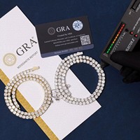 Bracelet Tennis Zircon VVS Couleur D Effet Givré, Plaqué Rhodium Inaltérable, Style Hip Hop Unisexe, 3mm 4mm 5mm, Bijoux